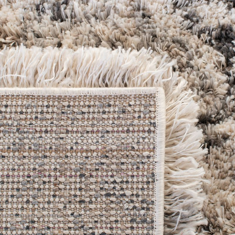 Iceland Shag ISG514 Power Loomed Area Rug - Cream/Grey - 6'x9' - Safavieh