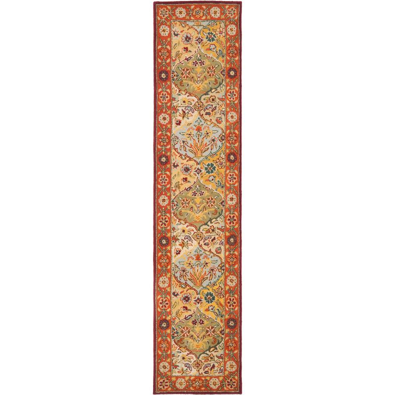 Heritage HG510 Hand Tufted Runner Rug - Multi/Red - 2'3"x16' - Safavieh.