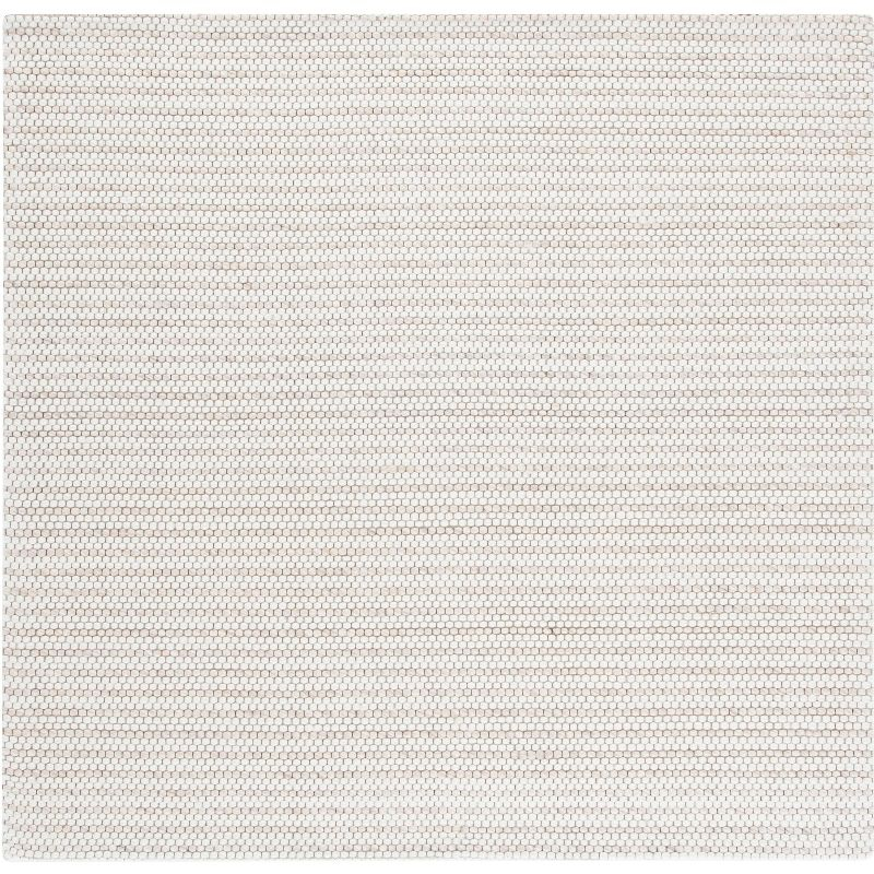 Marbella MRB392 Flat Weave Indoor Accent Rug - Light Brown/Ivory - 4'x4' - Safavieh