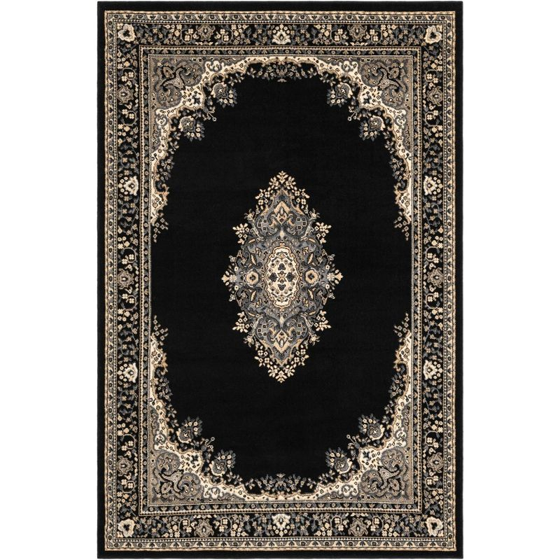 Unique Loom Reza Collection Area Rug - Washington (5' 3" x 8' Rectangle Black/Gray)