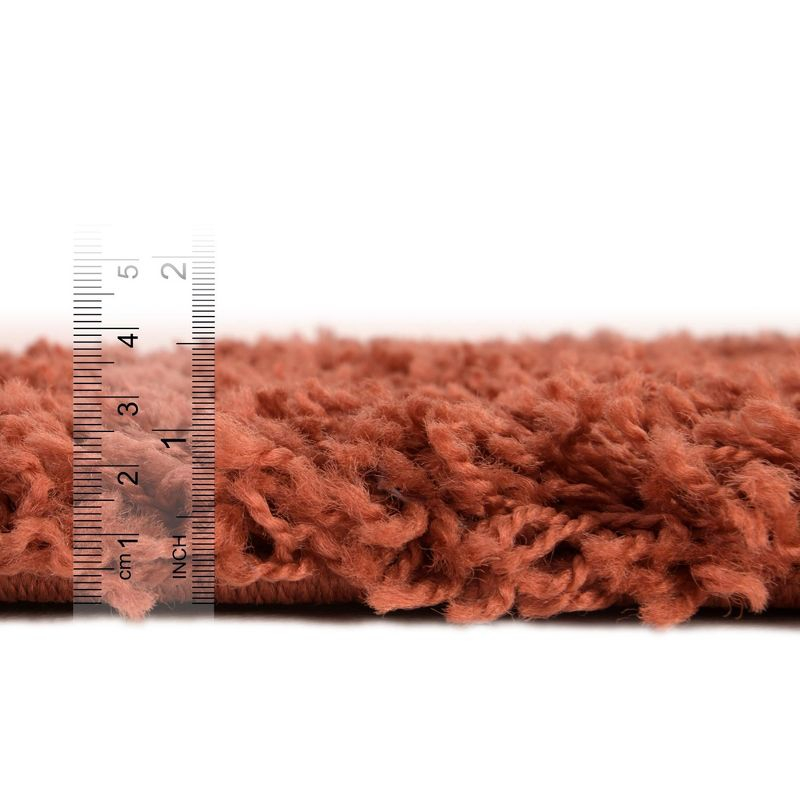 Unique Loom 4' 1 x 6' 1 Solid Shag Terracotta Area Rug