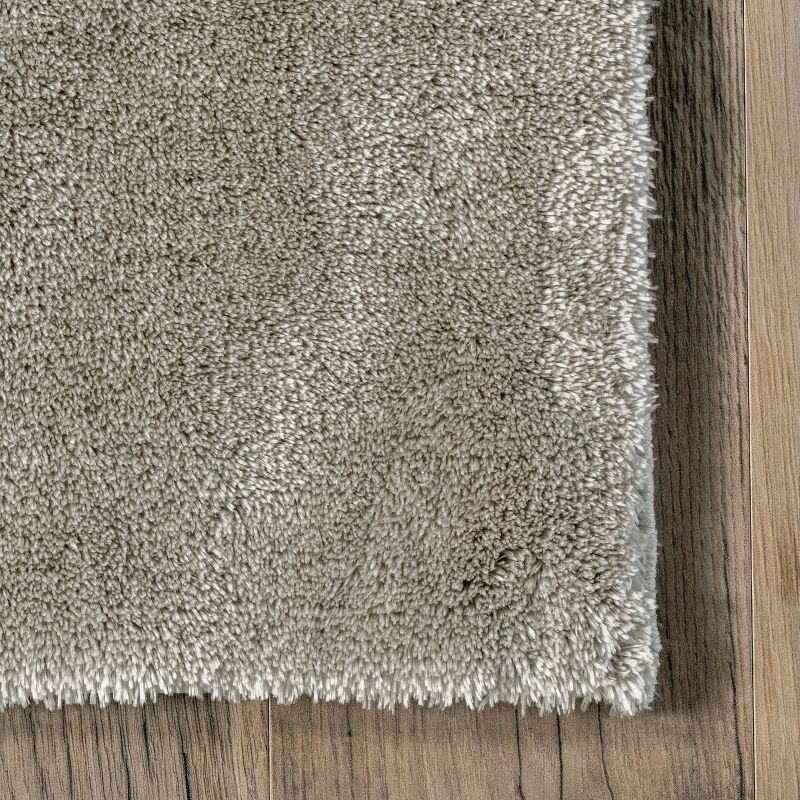 Nuloom Loni Cozy Plush Solid Pet Friendly Premium Machine Washable Shag Area Rug, 5' x 8', Beige