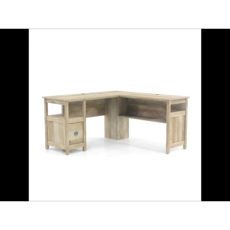 Cannery Bridge L Desk Sindoori Mango - Sauder: Mid-Century Modern Office Furniture with File Storage