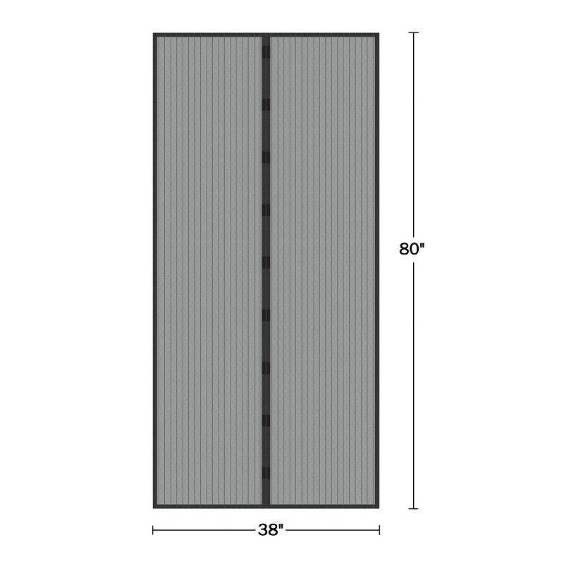 Hastings Home 38" Magnetic Screen Door for French Doors or Sliding Glass Doors - Full Frame Velcro, Black