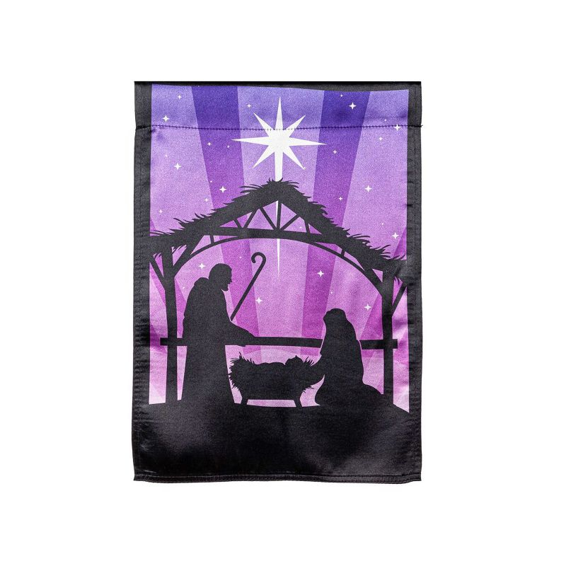 Evergreen Garden Flag Nativity Lustre Double Sided Indoor Outdoor Decor 18" x 12.5"