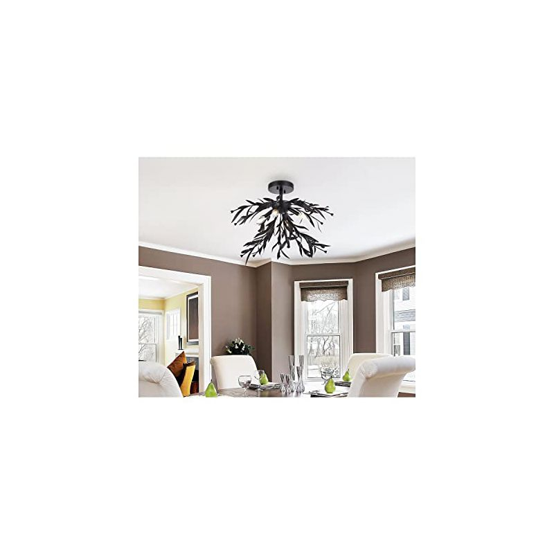 Elegant Lighting Priscilla 23 inch flush mount in black