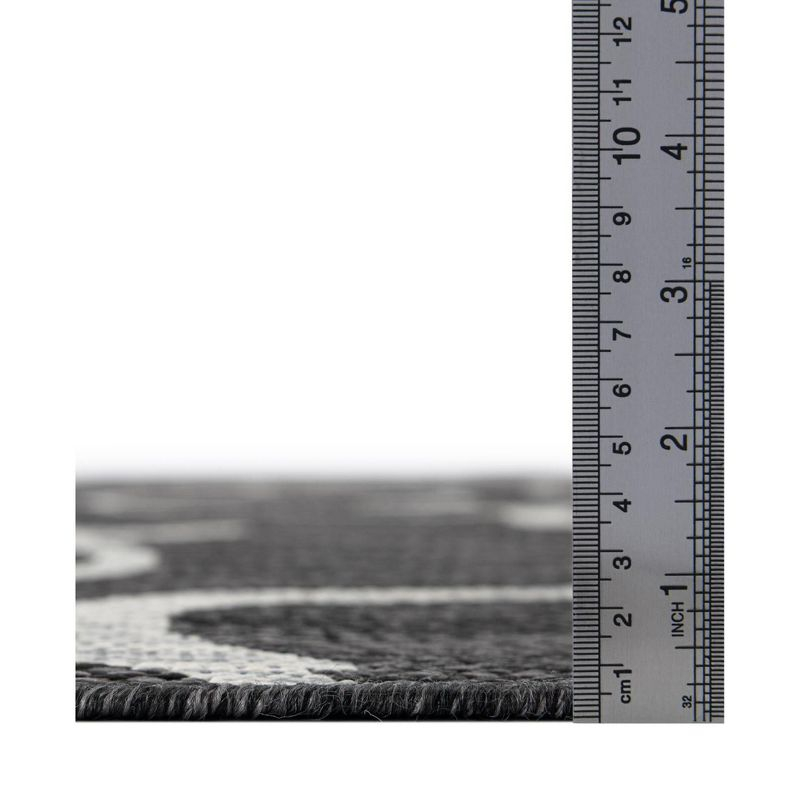 Unique Loom 6' 1 x 9' 0 Rectangle Indoor/Outdoor Botanical Charcoal Gray Area Rug