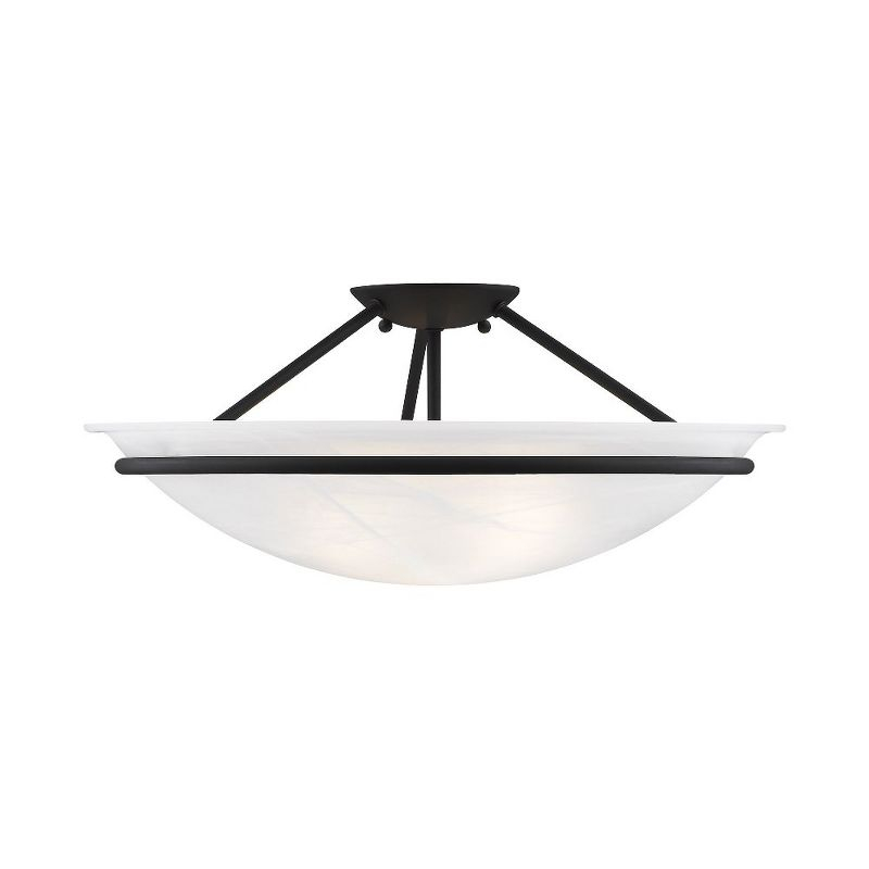 Livex Lighting Newburgh 3 - Light Semi-Flush Mount in  Black