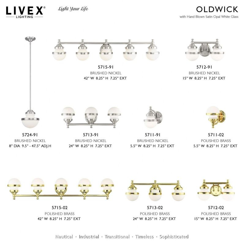 Livex Lighting Oldwick 5 - Light Vanity in  Polished Brass