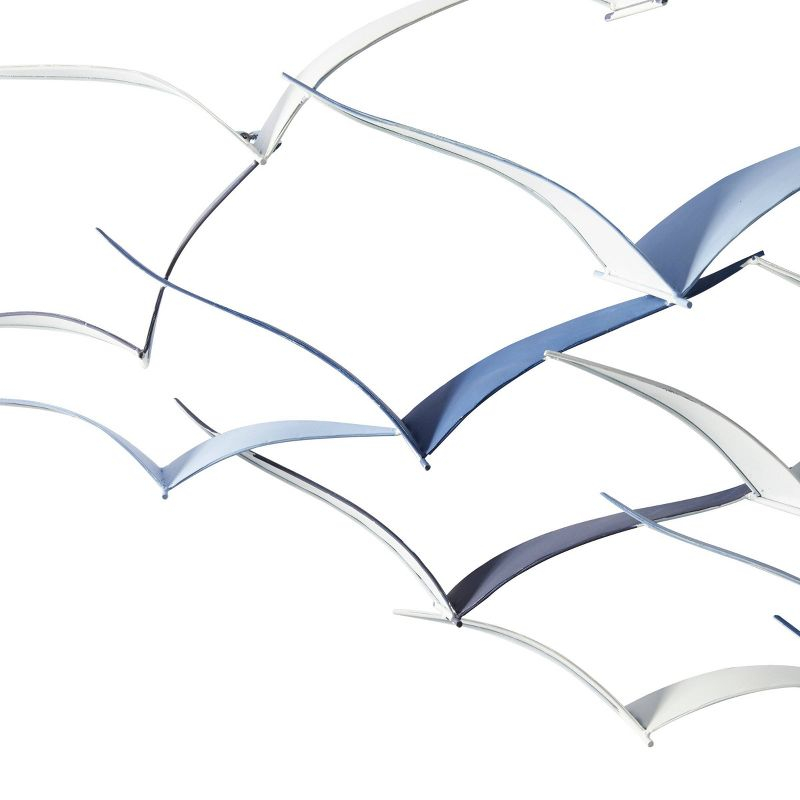 Metal Bird Flying Flock Wall Decor Blue - Olivia & May: Iron Nautical Art, Vertical Orientation, Spot Clean