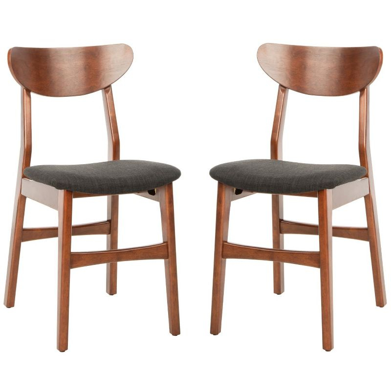 Lucca Retro Dining Chair (Set of 2) - DCH1001 - Walnut/Black - Safavieh