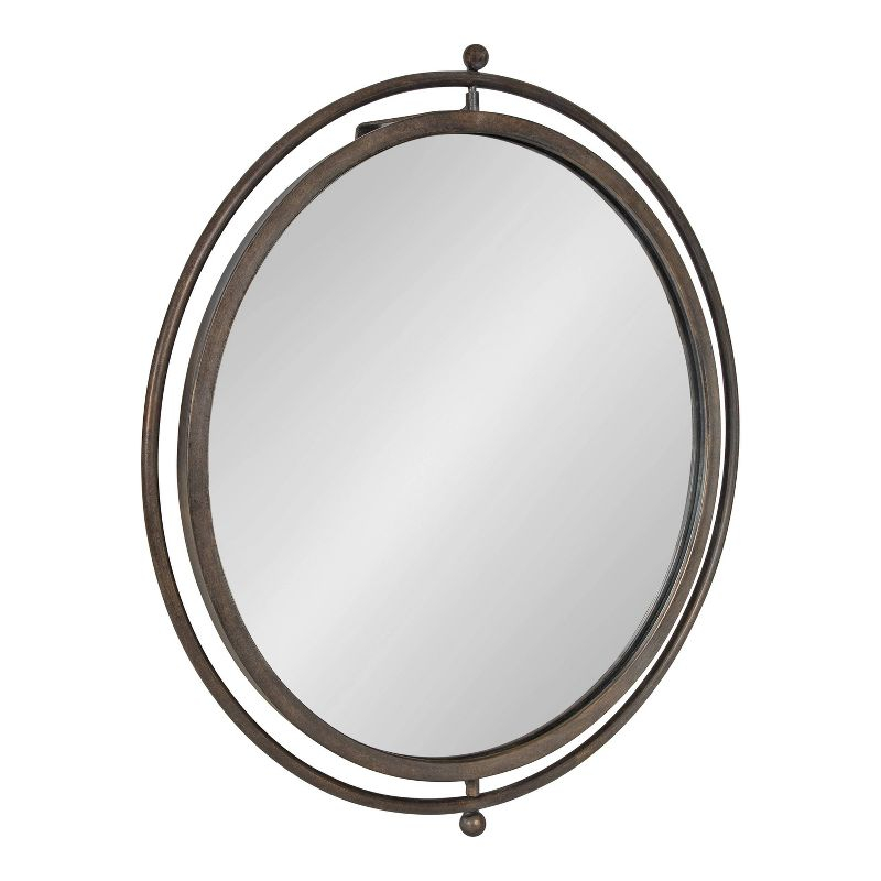 21"x23" Baron Pivot Decorative Wall Mirror Silver - Kate & Laurel All Things Decor: Swivel Rod, Easy Mount