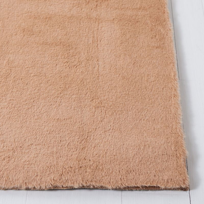 Faux Rabbit Fur FRF500 Power Loomed Machine Washable Indoor Area Rug - Beige - 6'x6' - Safavieh