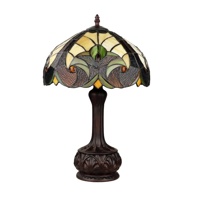 Chloe Lighting LIAISON Tiffany-Style Antique Dark Bronze 1-Light Victorian Table Lamp 12" Shade