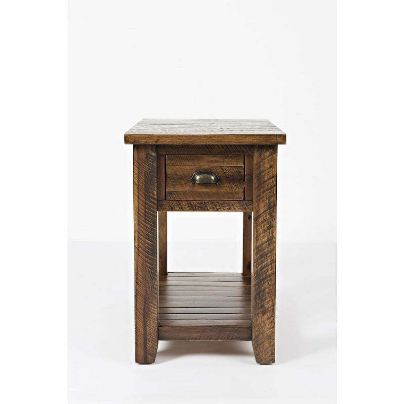 Jofran,Artisan's Craft Rustic Farmhouse Distressed Solid Wood Side Table- Gray Color