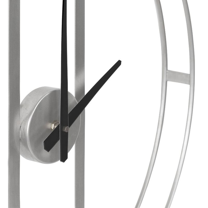 22"x22" Urgo Numberless Metal Wall Clock Silver - Kate & Laurel All Things Decor: Large, Modern Indoor Timepiece