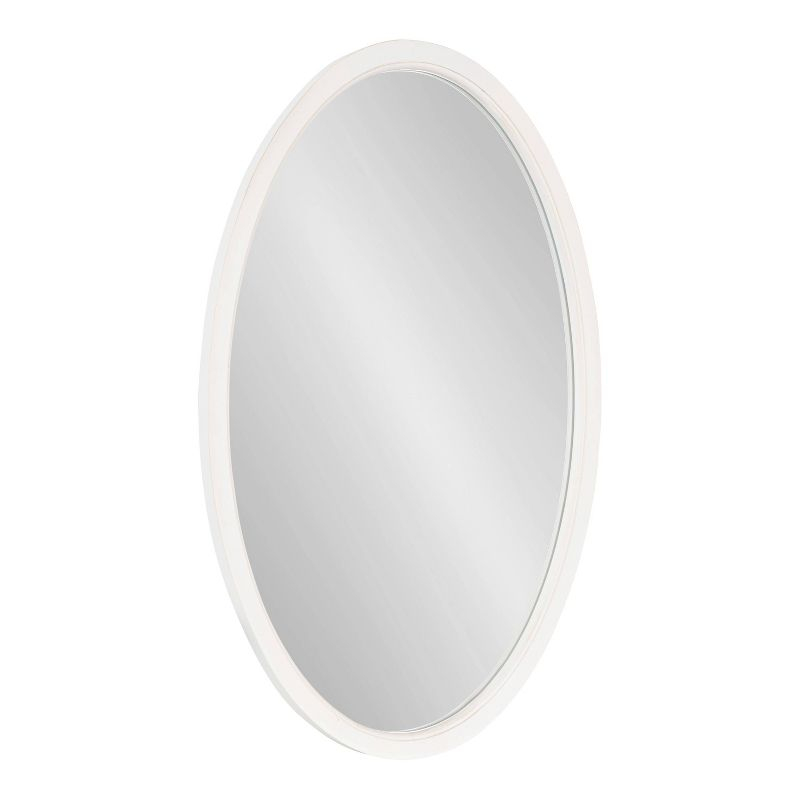 24" x 36" Hogan Oval Decorative Framed Wall Mirror White - Kate & Laurel All Things Decor: Modern Style, No Assembly Required