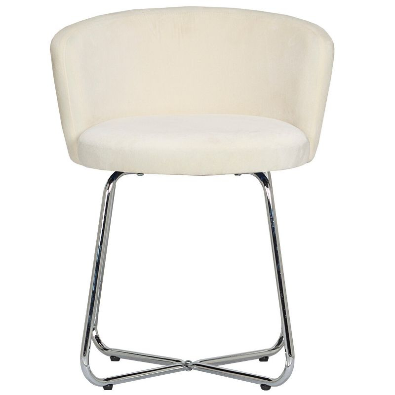 18.25" Catalina Scallop Back Metal Vanity Stool, Chrome Legs - Hillsdale Furniture