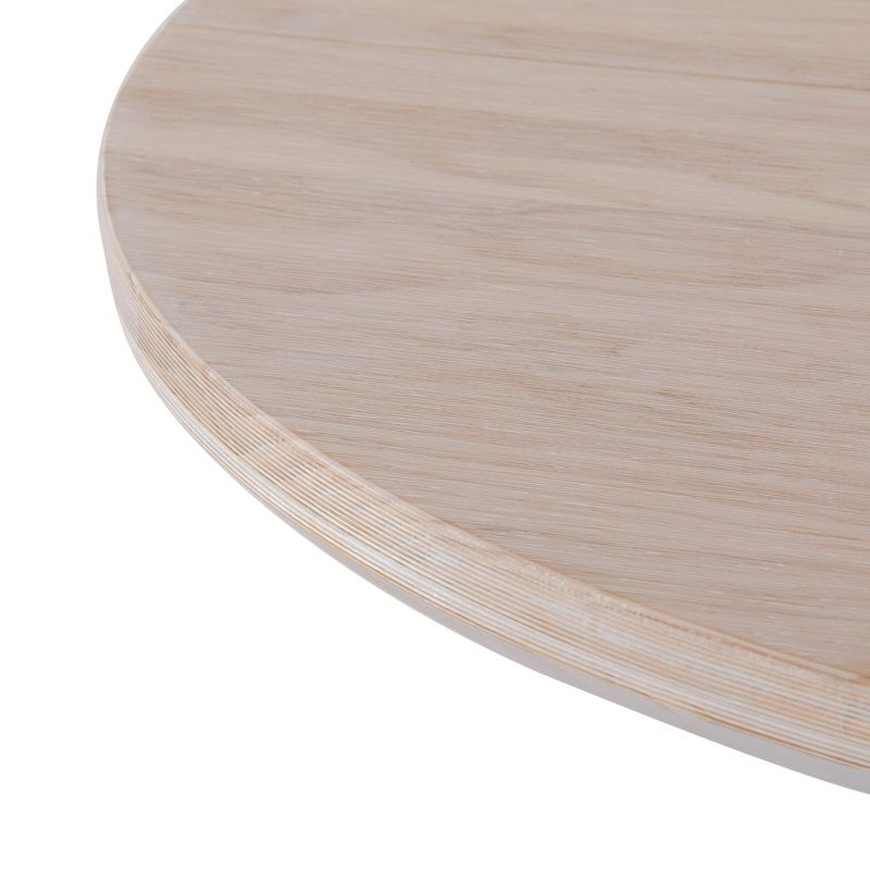 Plank+Beam Verso Round Dining Table, 47" Solid Wood Kitchen & Dining Room Table, White Sand
