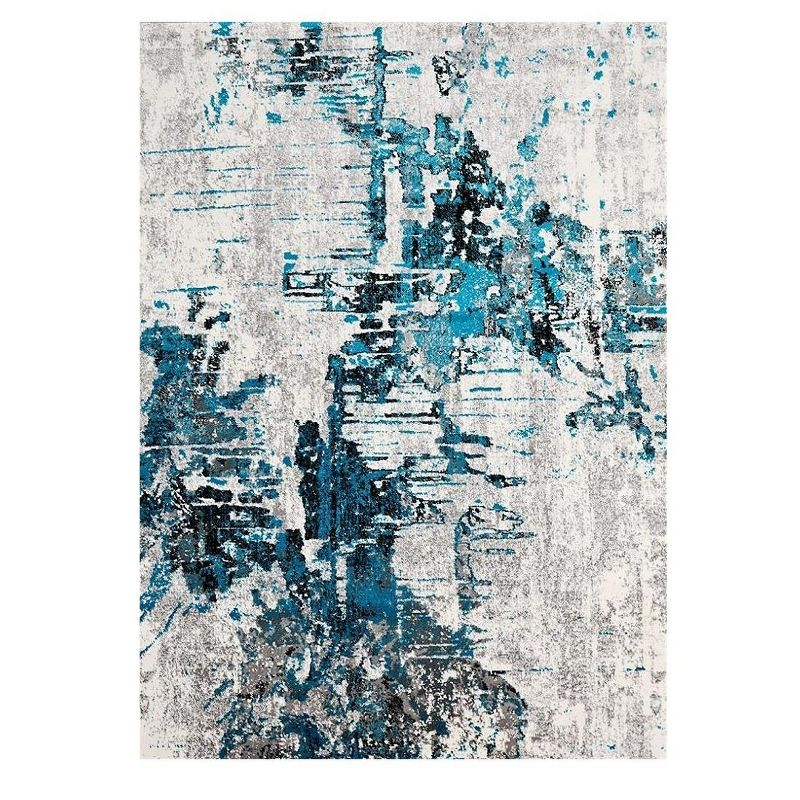 Luxe Weavers Contemporary Abstract Area Rug, Turquoise 5x7