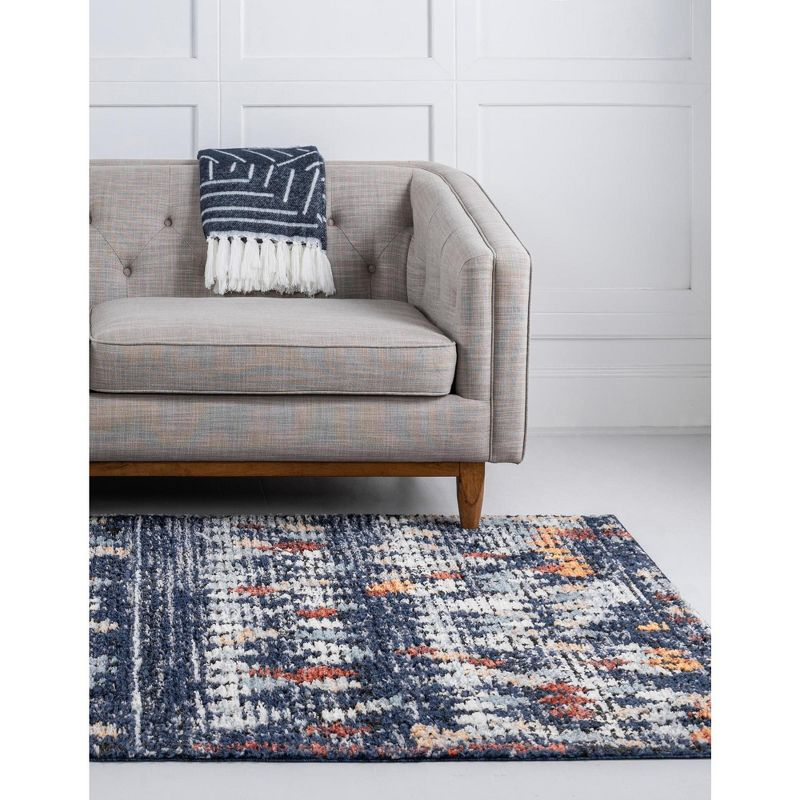 Unique Loom Morocco Collection Area Rug - Atlas (4'  x 6' Rectangle Navy Blue/Black)