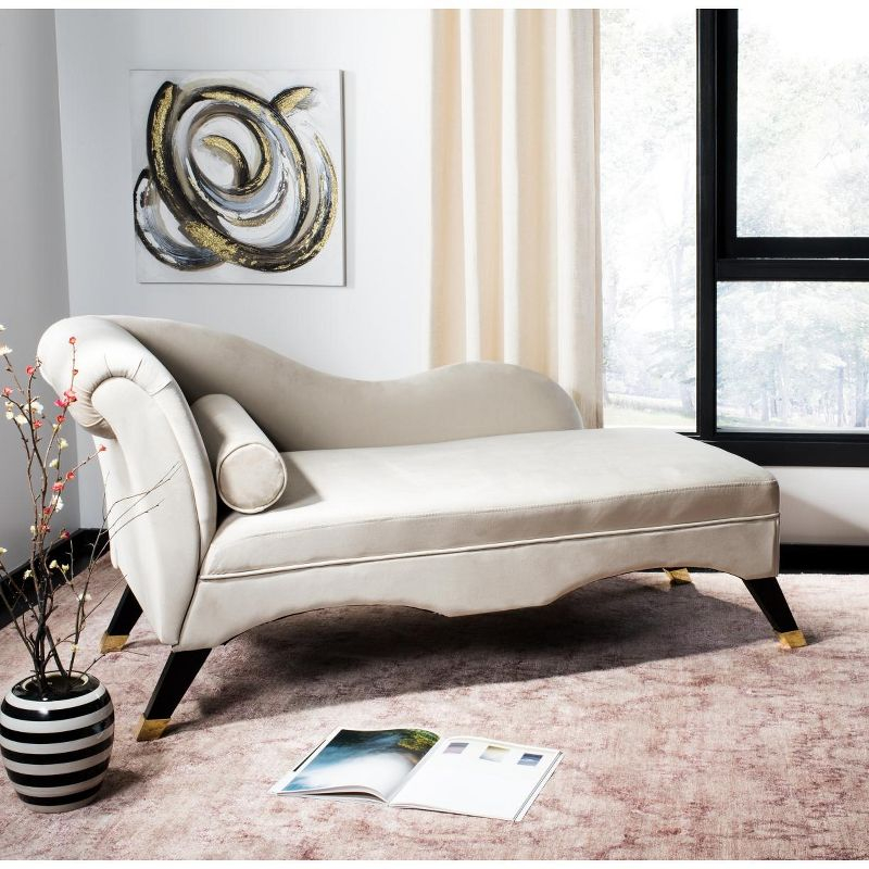 Caiden Chaise - FOX6284 - Tan/Black - Safavieh