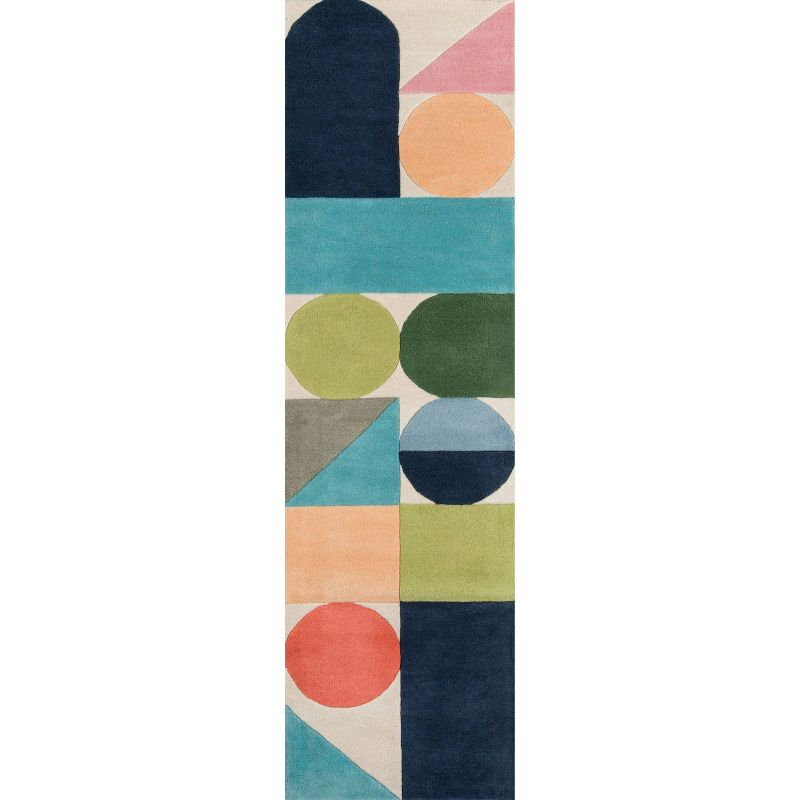 Novogratz by Momeni 2'3"x8' Delmar Runner Rug: Traditional Chevron Wool, Low Pile, Indoor, Handmade, Multicolor