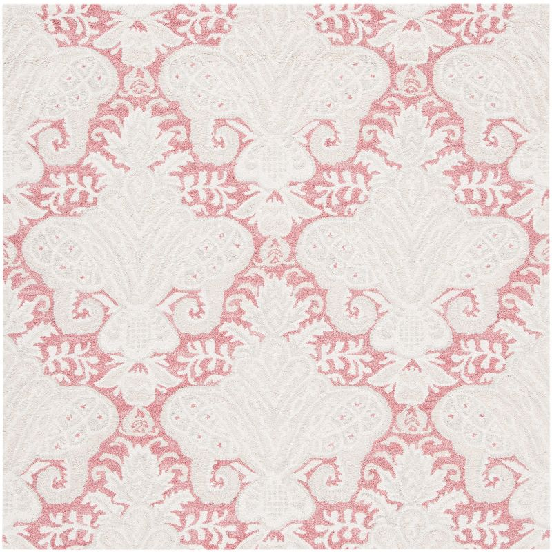 Micro-Loop MLP539 Hand Tufted Indoor Area Rug - Pink/Beige - 5'x5' - Safavieh