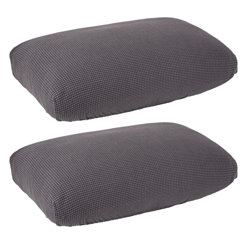 Juvale 2 Pack Stretch Outdoor Cushion Covers for Patio Furniture and Sofas, Reversible (Medium, Grey)