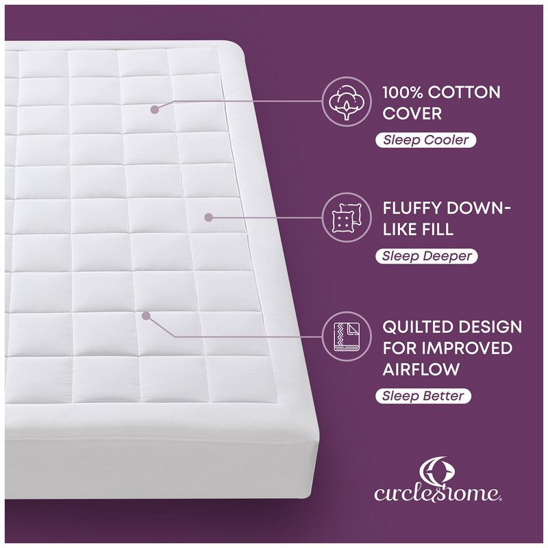 Circles Home - Down Alternative Mattress Pad - 33"x75"