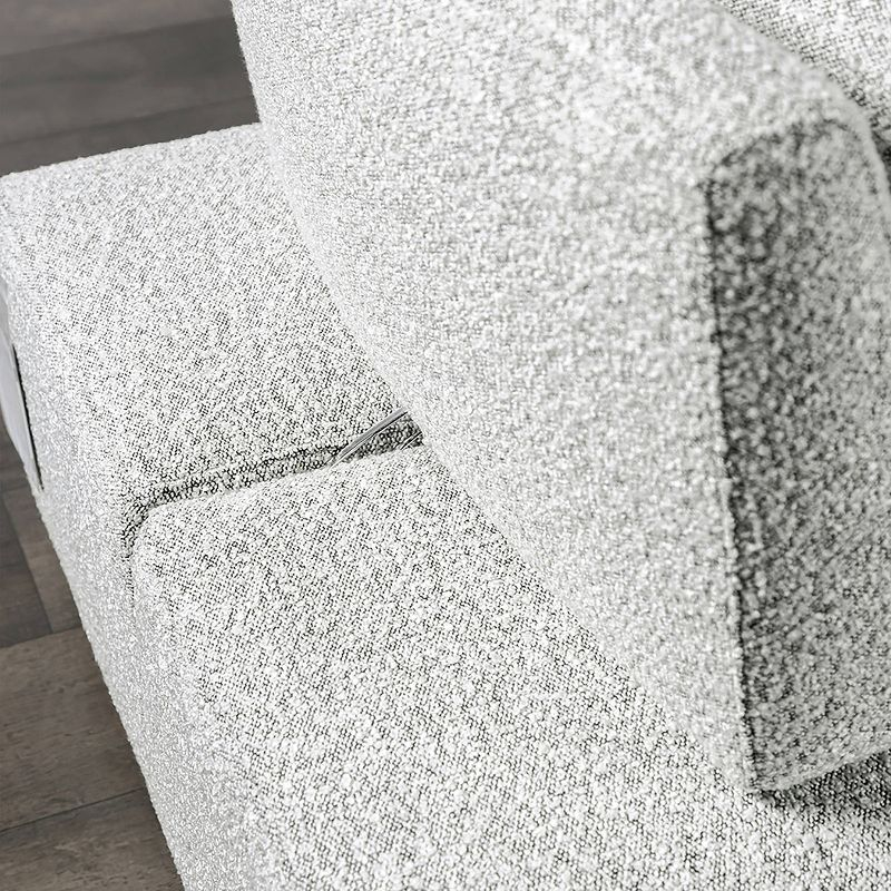 HOMES: Inside + Out Povoa Modern Modular Armless Chair Boucle with Extendable Backrest Light Gray