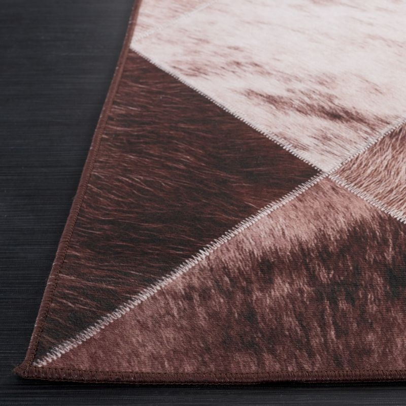 Faux Hide FAH535 Power Loomed Machine Washable Area Rug - Light Brown/Brown - 4'x6' - Safavieh.