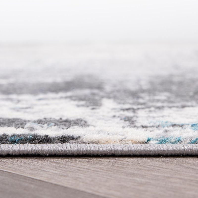 World Rug Gallery Dublin Contemporary Abstract Area Rug - Blue 2'x3':  Stain & Fade-Resistant,  Low Pile,  Indoor Use