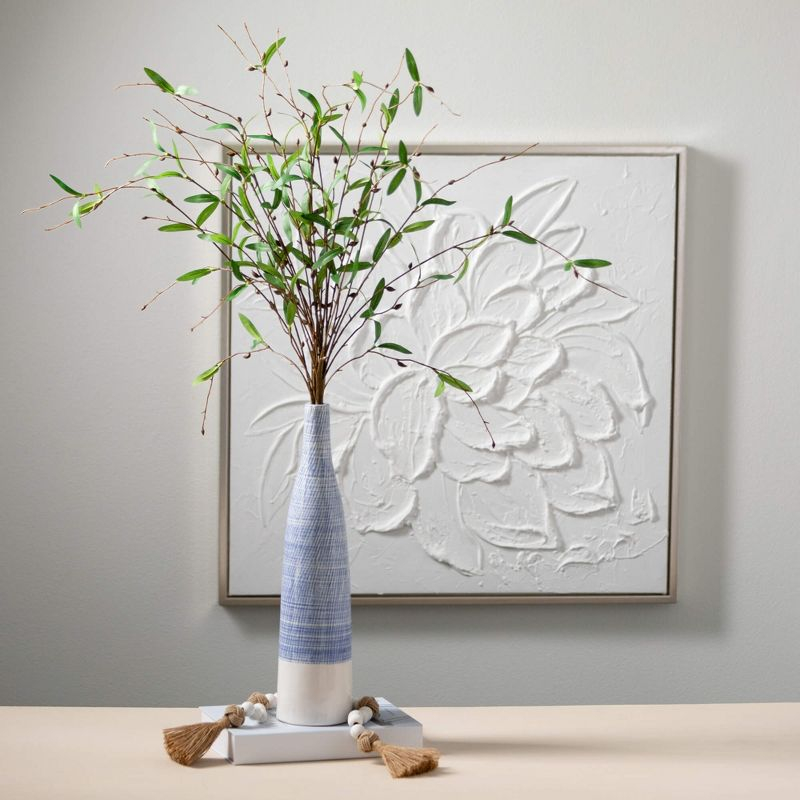 Sullivans Embossed Flower Wall Art 27.5"H; White