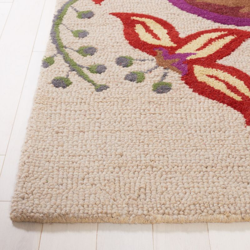Blossom BLM680 Handmade Hooked Area Rug - Beige/Multi - 8' X 10' - Safavieh