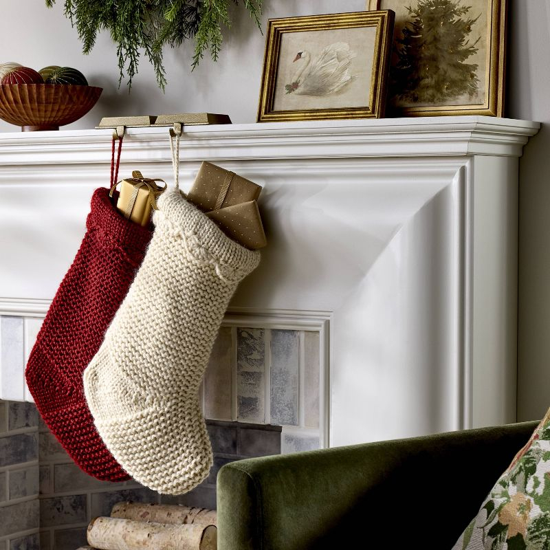 Knit Stocking with Scallop Trim Cream - Threshold™ designed with Studio McGee