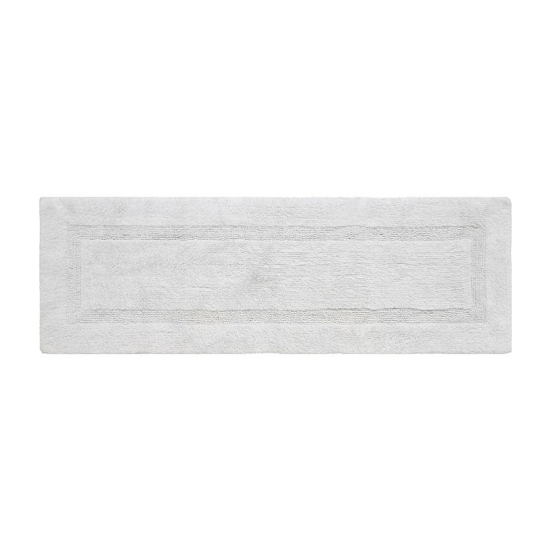 Better Trends Lux 100% Cotton Tufted Solid Reversible Bath Rug 20" x 60" Runner - White