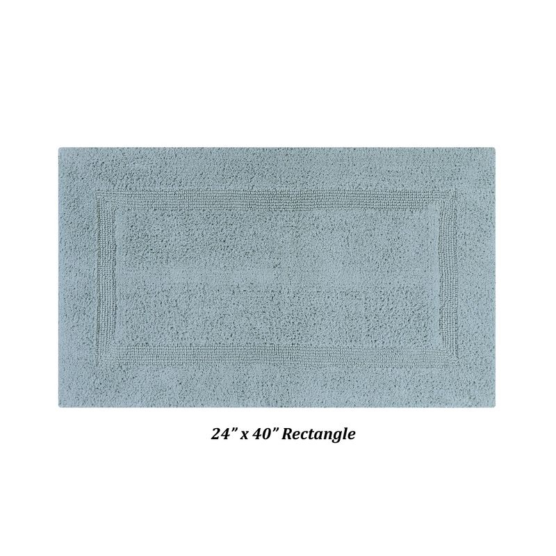 Better Trends Lux 100% Cotton Tufted Solid Reversible Bath Rug Set 3 PC (17" x 24" | 24" x 40" | 20" x 60") - Blue