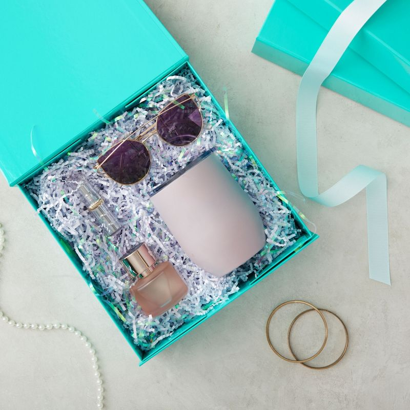 Stockroom Plus 6 Pack Proposal Boxes with Lid for Groomsmen, Bridesmaid, 9.5 x 9.5 x 3.5 Inch Glossy Teal Magnetic Gift Box