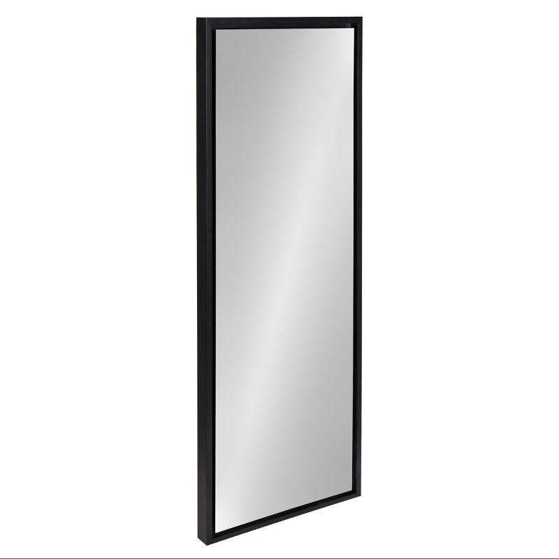 16" x 48" Evans Framed Wall Panel Mirror Black - Kate and Laurel: Contemporary Full Body, Floating Design, Easy Mount