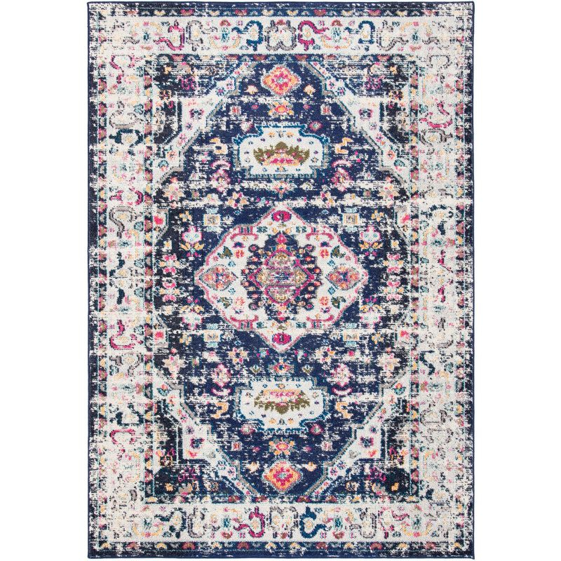 Madison MAD468 Power Loomed Indoor Area Rug - Navy/Ivory - 4'x6' - Safavieh