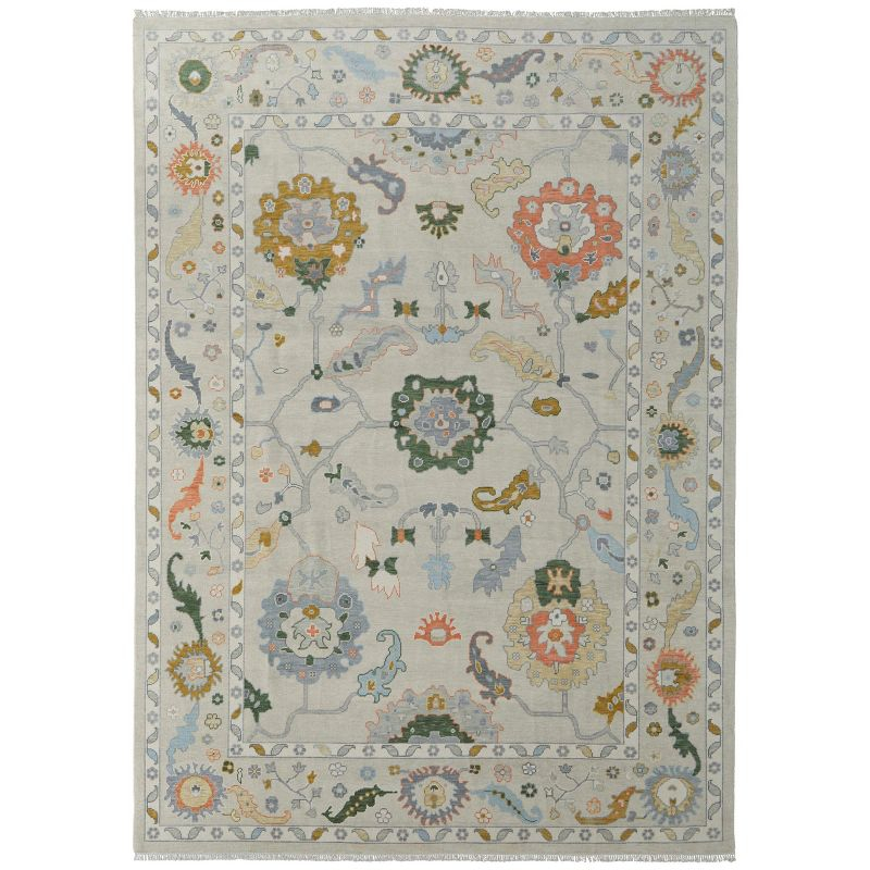 Karina Transitional Floral & Botanical Ivory/Gold/Green Area Rug