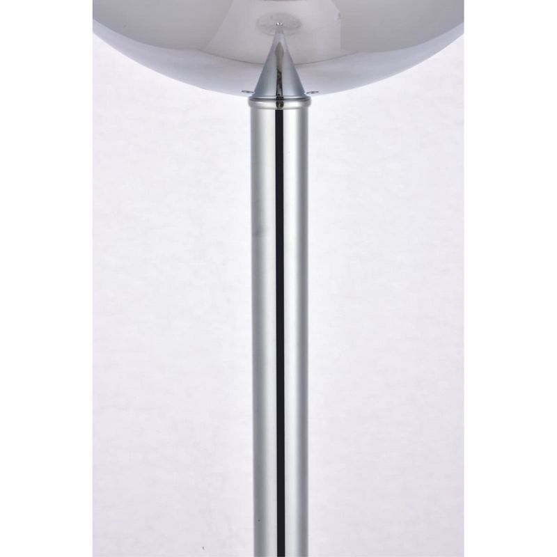 Elegant Lighting Eclipse 1 Light Chrome Floor Lamp With Frosted White Glass