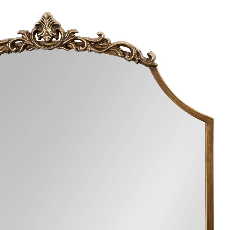Kate & Laurel All Things Decor 24"x36" Arendahl Traditional Scallop Mirror Gold: Baroque-Inspired, No Assembly Required, Wall Mount