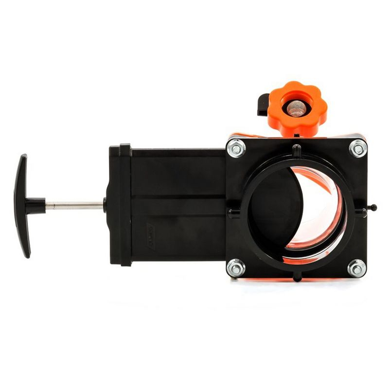 Camco Rhino Blaster Pro Clear Elbow Trailer RV Holding Tank Rinser w/Gate Valve, Vacuum Breaker, & 4-Prong Bayonet Swivel Fitting for Waste Management