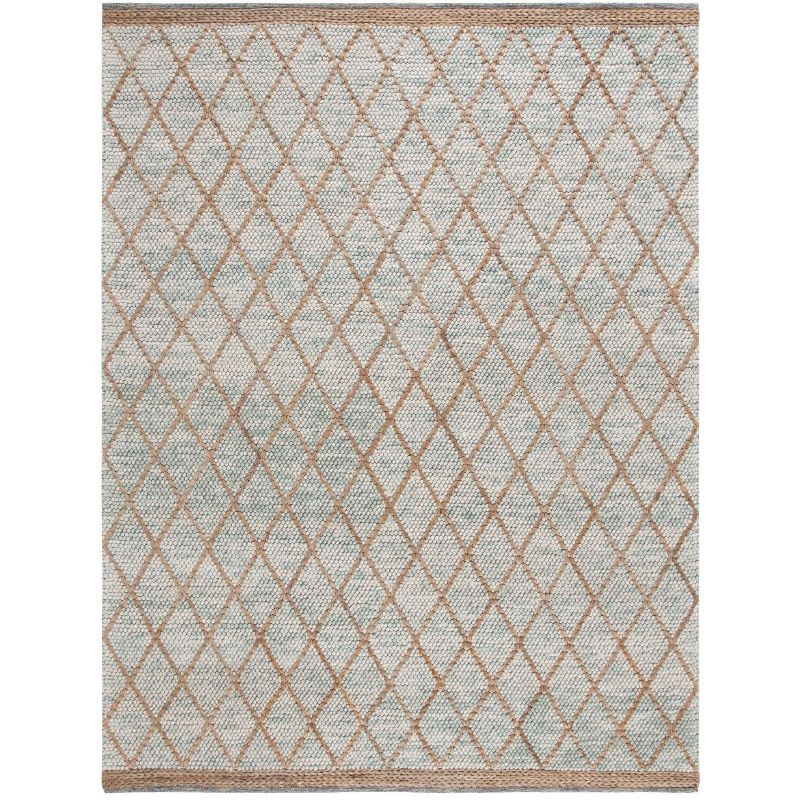 Natura NAT223 Hand Woven Indoor Area Rug - Teal/Natural - 8'x10' - Safavieh