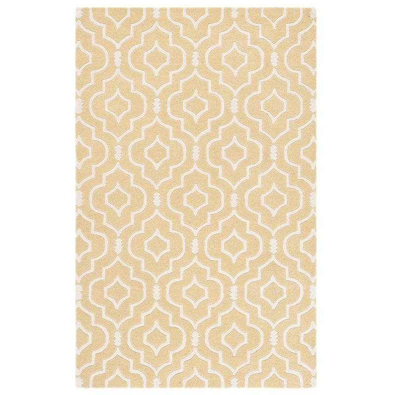 Chatham CHT736 Hand Tufted Area Rug Light Gold / Ivory 5' X 8' - Safavieh.