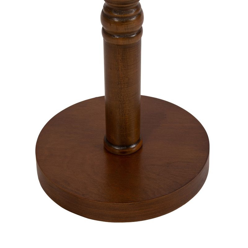 Kate and Laurel Bellport Pedestal End Table, 10x10x22, Rustic Brown