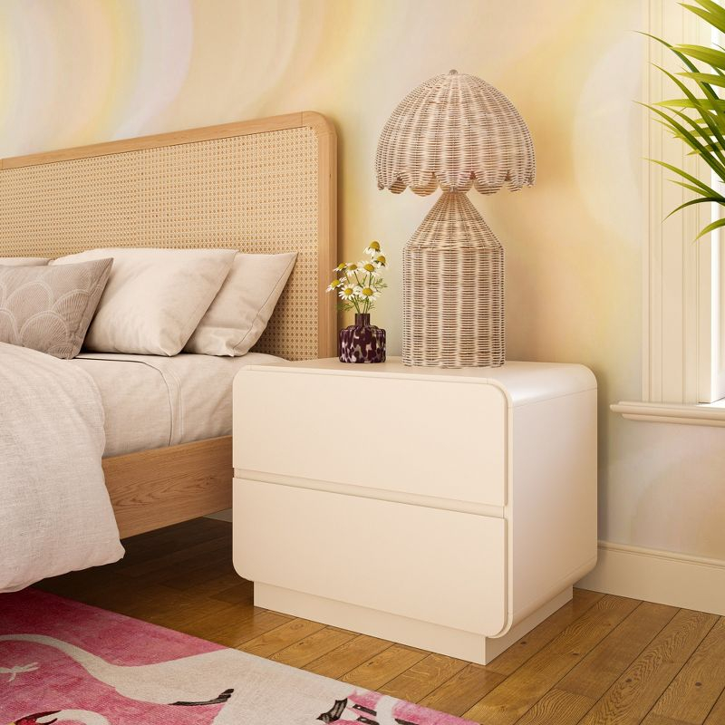 Sagura Nightstand Cream 28"W x 19"D x 22.2"H