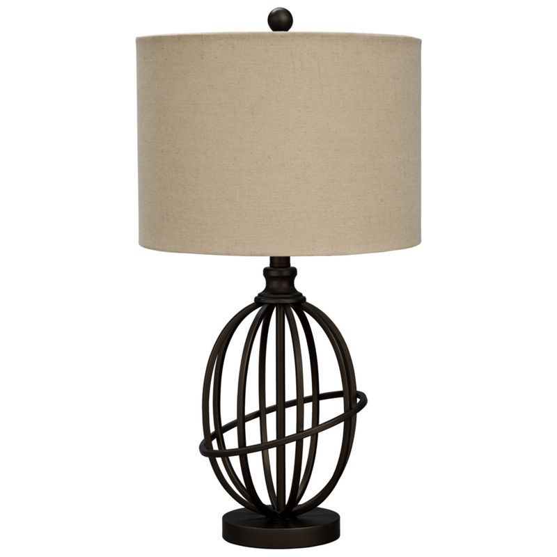 Manasa Metal Table Lamp Antique Brass - Signature Design by Ashley: 3-Way Switch, Linen Shade, for Living Room & Nightstand